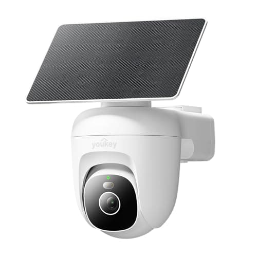 youkey Solar Security Camera Wireless Outdoor, 24/7 AOV Recording, 82 ft AI Person/Vehicle Detection, 2.5K Color Night, No Subscription, 360° Pan/Tilt, Human Tracking, 10,000mAh Battery, IP67 (S340) - Image 1