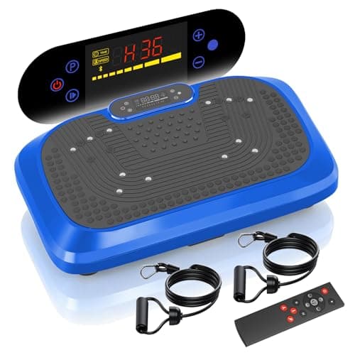 ALSO GO Vibration Plate Exercise Machine, 200 Speeds & 10 Models, 500LB Capacity, LED Display, Bluetooth Audio, Large Shake Plate with Loop Bands for Full Body Fitness, Lymphatic Drainage, Pain Relief
