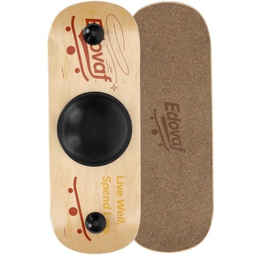 Edovaf Balance Board- Gift for Adults & Kids,Wood Wobble Balance Trainer Board,Premium Slip-Resistant Surface Portable Fitness Equipment,Suitable for Core Workout, Standing Desk Exercise, Home Gym, Yoga