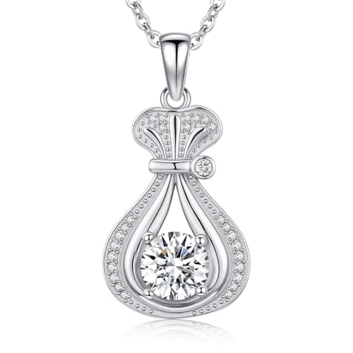 Sebina 2 Carat Moissanite Necklaces for Women 925 Sterling Silver Pendant Necklace,Anniversary Present or Valentine Christmas Mothers Day Birthday Jewelry Gifts for Mom Wife Her Girlfriend - Image 1