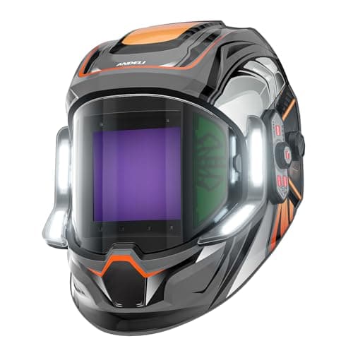 ANDELI Welding Helmet - 180° Panoramic 6 Arc Sensor True Color, Auto Darkening Welding Helmet with Light and Motion Sensing, 2100mAh Rechargeable Battery for TIG/MIG/Cut/Grind MONERGR-LED - Image 1