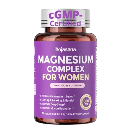 HojaSana 7-in-1 Magnesium Complex for Women for Sleep, 60 Vegan Capsules - Image 1