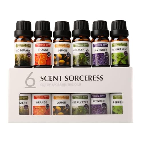 Essential Oils Sets - 6 Premium Fragrance Oils for Diffusers, Candles & Aromatherapy, Calm Mind, Sweet Dreams, Happy, Relax, Air Freshening, for Humidifiers, Massage, 6x10ML - Image 1