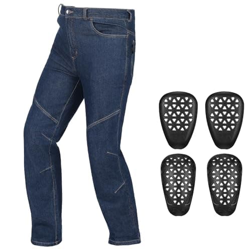 KEMIMOTO Motorcycle Pants for Men and Women. Stretch Fabric Casual Motorcycle Jeans for Motorcycle Riding, Commuting, Touring Blue - Image 1