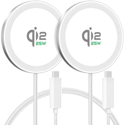 25W Magnetic Wireless Charging Pad: Qi2.2 Qi2 MagSafe Fast Charger for Google Pixel 10 iPhone 17 16 Pro Max 16e 15 14 13 12 AirPods & Samsung Galaxy Series Gift Ideal for Desk & Travel (White, 2Pack) - Image 1