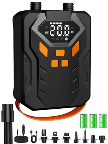 AIRSURE Electric Paddle Board Pump, 20PSI Portable Rechargeable SUP Air Pump, Dual Stage Inflation & Deflation, Auto-Off Air Compressor for Stand Up Paddle Boards, Surfing Kite, Tent, Boat, Kayaks - Image 1