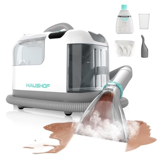 HAUSHOF Steam Portable Carpet and Upholstery Cleaner Machine, Instant Heating Portable Carpet Cleaner with Steam&HotWater&Cold Water System, Steam Cleaner for Carpets, Cars, Furniture, Couch - Image 1