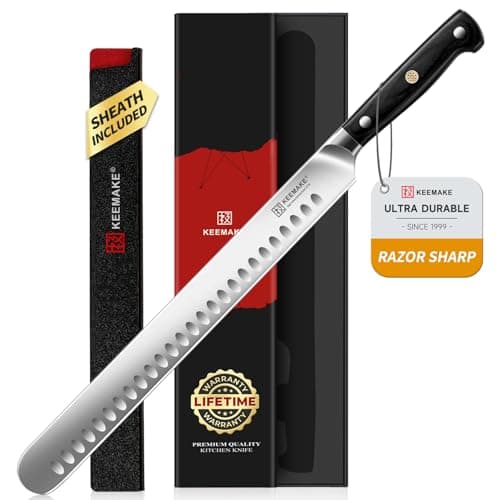KEEMAKE Brisket Knife, 12‘’ Carving & Slicing Knife with Ergonomic Handle, German High-Carbon Steel, Sheath Included, Razor Sharp for Meat, Roasts, BBQ, Turkey, Grilling Gifts for Men - Image 1