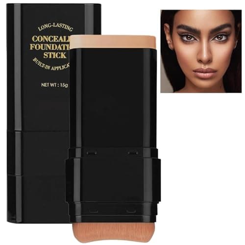 Foundation Stick, 2 in 1 Dual-Ended Long-Lasting Concealer Stick with Brush, Korean Concealer Stick Foundation, Full Coverage Korean Foundation, Tattoo Cover up Makeup, Matte Finish(05DEEP WHEAT) - Image 1