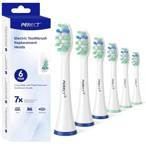 PERECT Sonicare Replacement Heads Compatible with Philips Sonicare, Toothbrush Heads for Click-On Handles, Fits C2 C3 G2 4100, Optimal Gum Care Soft Replacement Heads for Sensitive Teeth, 6 Pack - Image 1