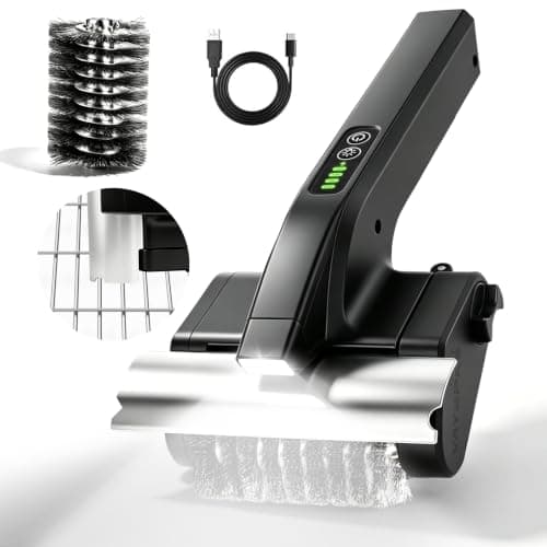 Electric Grill Brush, High Torque BBQ Bristle-Free Cleaner – Rechargeable Cordless with LED Light, Splash Guard & Scraper, Heavy Duty Grill Cleaner Tool for Outdoor Grill, Gift for Men Dad - Image 1