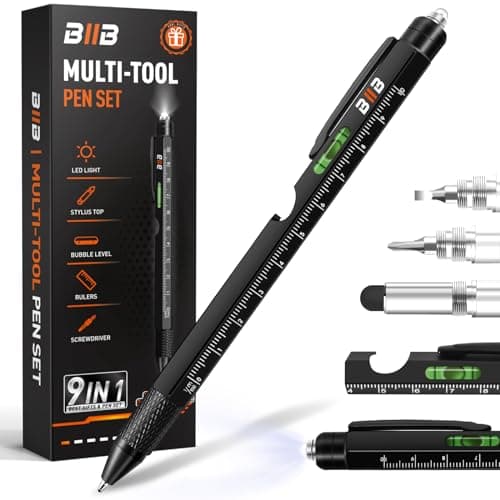 BIIB Fathers Day Gift for Men 9 in 1 Multitool Pen, Mens Gifts for Him Dad Husband, Dad Gifts from Daughter Son, Personalized Gifts Ideas, Birthday Gifts for Men, Tools Cool Gadgets - Image 1