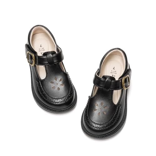 DREAM PAIRS Toddler Little Girl's Mary Jane Dress Shoes - Ballet Flats for Girl School Uniform Shoes,Size 10 Toddler,Black,KKUMFA2509 - Image 1