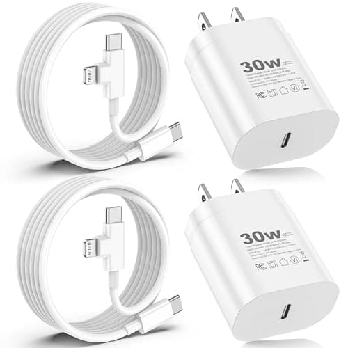 30W USB C Charger, 2 Pack Type C Charger Fast Charging with 6FT 2-in-1 USB C to C & Lightning Cable, for Samsung Galaxy S26 Ultra/S26/S26+/iPhone 17/16/15/14/13/12/11 Pro Max, iPad, AirPods (2, White) - Image 1