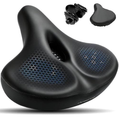 APECYC Oversized Bike Seat, Mens Wide Bike Saddle, 12.6‘’ Bicycle Seat with Thick High-Density Foam, Dual Spring Shock Absorbing Bicycle Saddle, Ergonomic Comfort for Peloton, E-Bike, Cruiser - Image 1