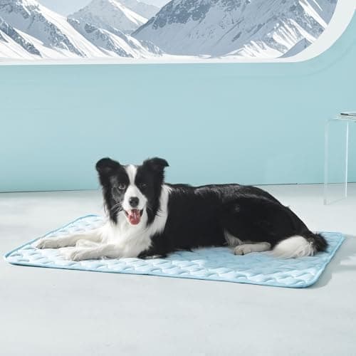 GASUR Cooling Mat for Extra Large Dogs, Q-Max>0.5 Instant Temp Drop Dog Cooling Mats, Cooling Pad for Dog-Summer Indoor Outdoor Travel Use, Snag Resistant,Machine Washable& Anti-Slip,44"X32" Blue - Image 1