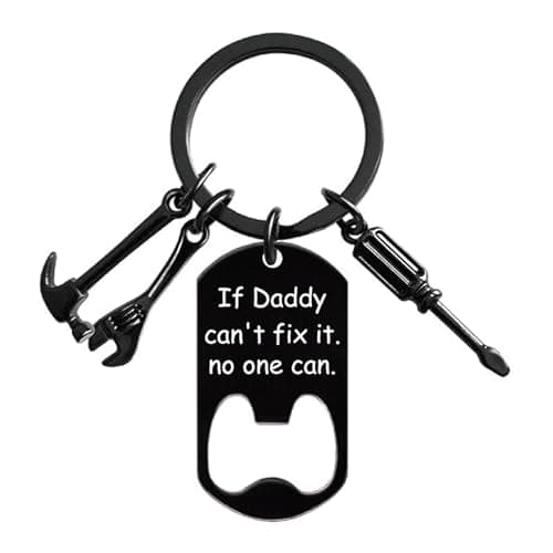 Ediseng Bonus Dad Father Day Gifts from Daughter Wife Son,Personalized Keychain for Dad/Stepdad,Dad Birthday Gifts (black) - Image 1