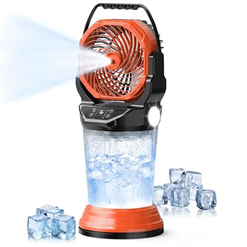 Jercoda Rechargeable Misting Fan for Outdoor,30000mAh Portable Misting Fan with 2L Water Tank,120°Auto Oscillating with Remote Camping Mister Fans for Outside Patio,Camping,Garden,Backyard