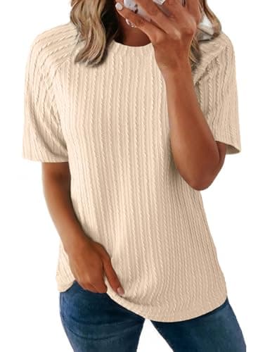 Dokotoo Summer Tops 2026 Womens T Shirts for Women Trendy Crew Neck Short Sleeve Lightweight Shirts Outfits Blouses Business Dressy Casual Ladies Women's Tops for Women Tunic Loose Fit Clothing - Image 1