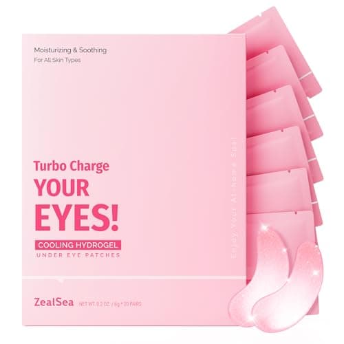 ZealSea Under Eye Patches for Puffy Eyes and Dark Circles, Collagen Under Eye Mask for Dark Circles and Puffiness, Travel Essentials, Eye Gel Pads for Spa Party, Self Care Gifts for Women, 20 Pairs - Image 1