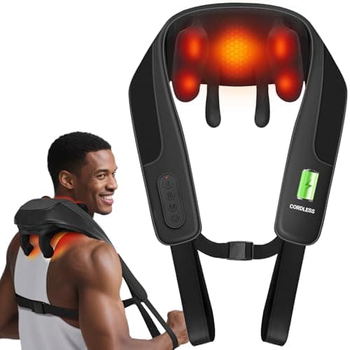 CooCoCo FSA Eligible Cordless Neck Massager - Upgraded Back Massager for Pain Relief Deep Tissue, Shoulder Massager with Heat, 6D Shiatsu Kneading, HSA Store Massager Gifts for Mom Dad - Image 1