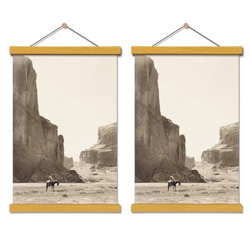 AuedCam Wooden Magnetic Poster Hangers 2-Pack, 24-Inch Artwork Display, Large Poster Hanging Design for Posters and Art Prints - Image 1