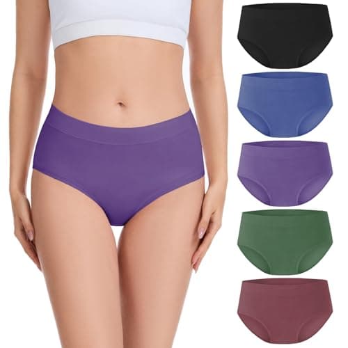 Migbean Womens Underwear Full Coverage Briefs Ladies Breathable Postpartum Panties Comfy Underpants 5 Pack XXL - Image 1