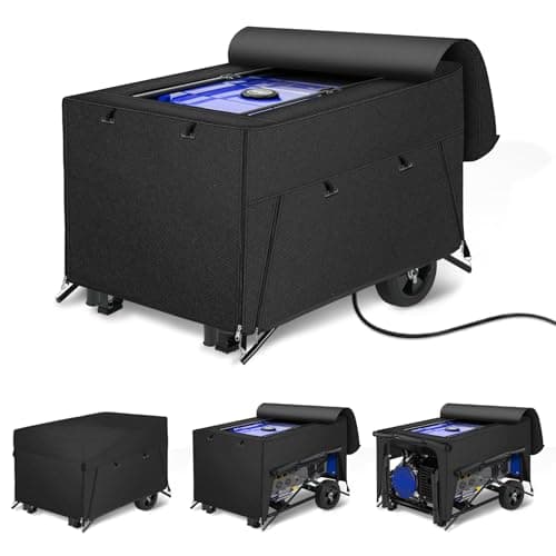 Porch Shield Generator Covers Running - Heavy Duty Waterproof Generator Rain Tent Shelter for 3500-12000 Watt, Black - Image 1
