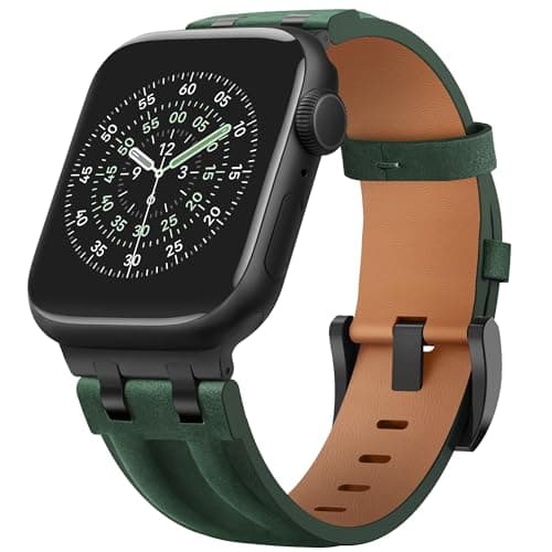 CDRCICI Vintage Leather Strap Compatible with Apple Watch Band 46mm 45mm 44mm 42mm 49mm for Men Women, Rugged Metal Connector Genuine Leather Replacement Strap for iWatch Series 11 10 9 8 7 6 5 4 3 SE Ultra 3 2 1 - Image 1