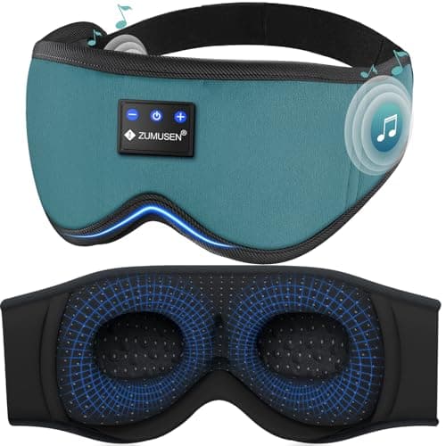 ZUMUSEN Bluetooth Sleep Headphones, 3D Wireless Music Eye Mask with Ultra-Thin Stereo Speakers, Adjustable Sleep Mask for Side Sleepers, Perfect for Travel, Meditation, Relaxation - Image 1