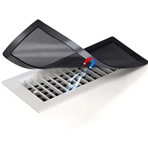 Magnetic Vent Covers for Home Floor 4Pack, Upgrated 4x10 Inch Strong Magnet PVC Floor Register Cover, Air Vent Screen Trap for Wall Ceiling Floor, AC Vent Mesh Screen Debris Hair Filters - Image 1