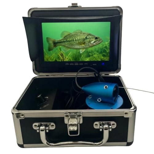 7” Underwater Fishing Camera 1080P HD Fish Finder & Portable Fishing Camera with 12 IR + 12 White LEDs, 30m Cable, 10000mAh Battery, Waterproof Ice Fishing Camera for Boat, Lake & River - Image 1