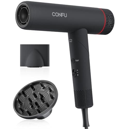 Hair Dryer, CONFU Hair Dryer with Diffuser 110000 RPM, High-Speed Professional Ionic Blow Dryer for Fast Drying, Hair Diffuser for Curly Hair for Home Travel