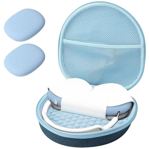 ProCase Hard Case for Apple AirPods Max & AirPods Max 2, Travel Protective Carrying Case with Silicone Ear Cushion Covers, Shockproof EVA Shell with Soft Lining & Accessory Pocket - Navy - Image 1