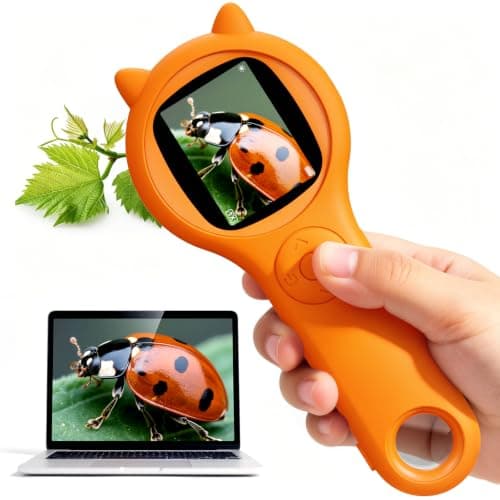 Bug Exploration Microscope for Kids, 500X Handheld Digital Microscope with 2" IPS Screen, Backyard Adventure STEM Science Toy Age 5-12 (Orange) - Image 1