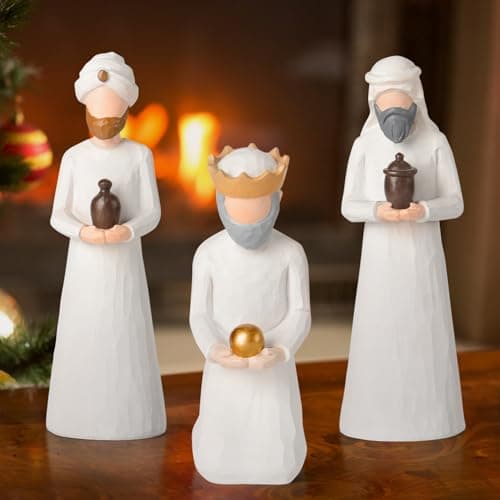Vofstand Christmas Nativity Set Figurines Indoor - Holy Family Nativity Scene Nativity Ornaments Nativity Set Statue Christmas Decorations Indoor Sculpted Hand-Painted Resin Figure - Image 1