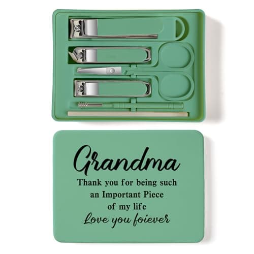 TTJHGYQO 6-Piece Nail Clipper Set with Nail File, Tweezers and ingrown toenail Removal kit Travel Nail kit for Men and Women (Grandma Green) - Image 1