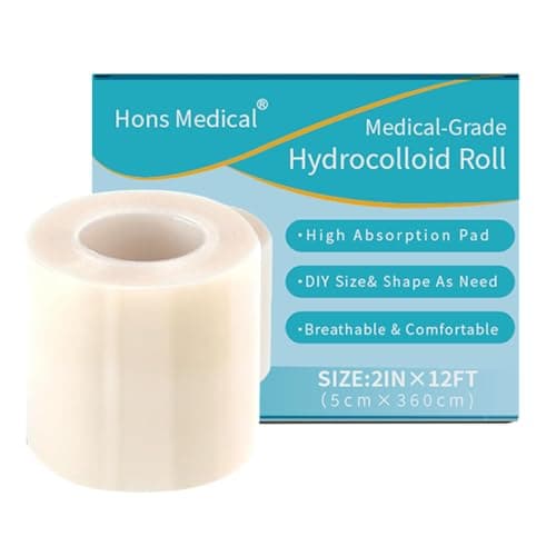 Hydrocolloid Bandage Roll for Wound Care,Pimple Patch Roll Tape with Self-Adhesive,Cut-to-Size Hydrocolloid Tape,Highly Absorbent for Burn,Blister,Acne Care,Waterproof(2in x 12ft) - Image 1