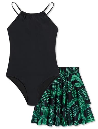 Seanrui Teen Swimsuits Girls One Piece Swimsuits with Skirt 13 14 Tankini Swimwear for Little Girls - Image 1
