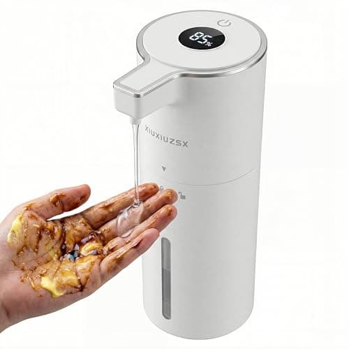 Automatic Soap Dispenser Liquid Touchless Upgrade Pump Uneasy Plugging Wall Mounted USB Rechargeable, 4-Level Adjustable 13.52oz Modern Electric Hand Soap Dispenser Kitchen Bathroom Kids Family White - Image 1