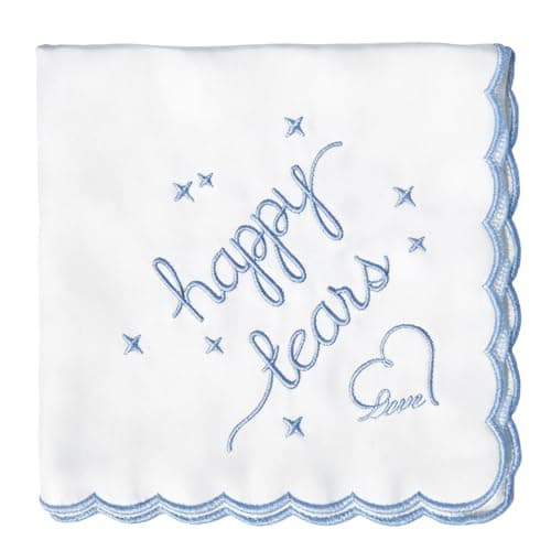 Happy Tears Embroidered Handkerchief Wedding Party Accessory Bridesmaid Gift Something Blue For Bride On Wedding Day - Image 1