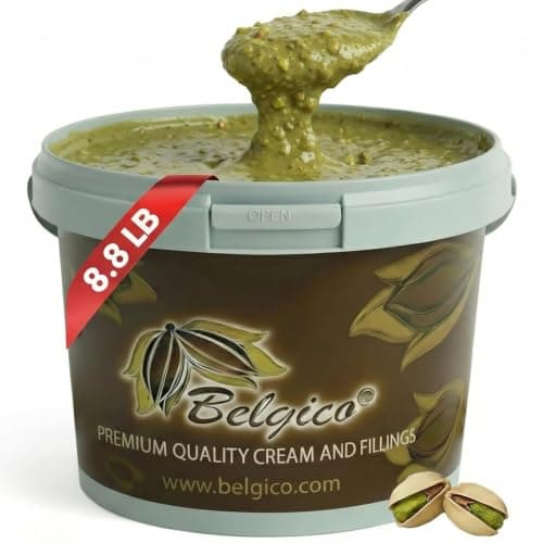 Belgico Bulk Pistachio Crunch sauce – 8.8 lb (4kg) Gourmet Spread for Pastries, Gelato, Knafeh & Dubai Chocolate Bars – Commercial-Grade Filling & Topping - Image 1