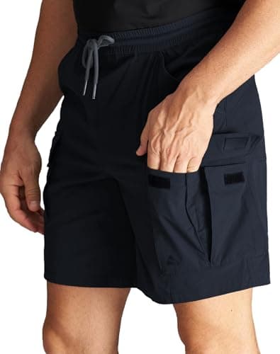 CHRONOLINE Men’s Stretch Utility Shorts Water-Repellent Lightweight Quick Dry UPF 50+ Sun Protection Hiking Golf Shorts, Dark Blue, 32 - Image 1