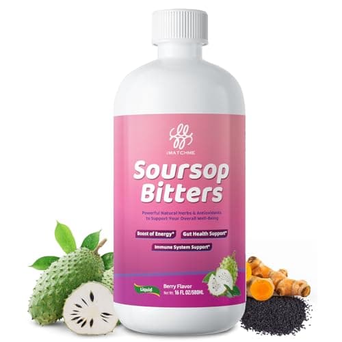 Soursop Bitters Liquid-Pure 20 Herb Guanabana Tea for Digestive Health,Gut Detox & Cleanse,Antioxidant,Immune Support with Black Seed,Moringa,Turmeric&Ashwagandha, 98% High Absorption,Non-GMO 16 fl oz - Image 1