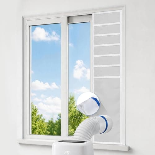 Portable Air Conditioner Window Vent Kit, Window Seal Kit for Mobile Air Conditioning & Dryer, Full Sealing Waterproof, Fit Both 5" and 6" Exhaust Hose, Length Adjustable 10x40-64 Inches - Image 1
