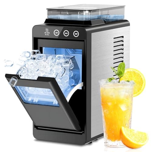 Kismile Countertop Ice Maker, 26lbs/24H Bullet Ice Machine, 8 Ice Cubes in 6 Minutes, Dual Water Tanks with 1.2L Top Tank, 2 Ice Sizes, Self-Cleaning, Compact Portable Ice Maker for Home, Kitchen & RV - Image 1