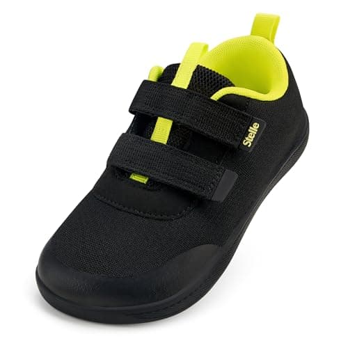 Stelle Toddler Wide Toe Box Barefoot Shoes Kids Sneakers for Boys Girls Zero Drop Minimalist Breathable Lightweight Non Slip Walking Running Shoes(Black, 12ML) - Image 1
