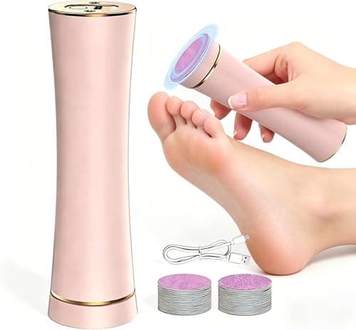 Electric Foot Callus Remover, High-Power Callus Shaver for Cracked Heels & Dead Skin, 2000mAh USB Rechargeable, Aluminum Body with 20 Diamond Replaceable Sanding Pads (Rose Gold) - Image 1