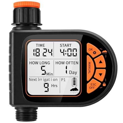 Sprinkler Timer for Garden Hose - Programmable Irrigation Timer with Rain Delay, Manual Watering, Child Lock, Outdoor Garden Automatic Irrigation Drip Watering System for Yard Lawn Pool Garden - Image 1