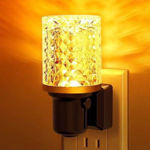 L LOHAS LED Night Light, 2 Pack Dimmable Night Lights Plug into Wall, Automatic Night Lights Plug in with Auto Light Sensor,Adjustable Brightness Amber LED Night Light, for Bedroom Hallway Home Decor - Image 1